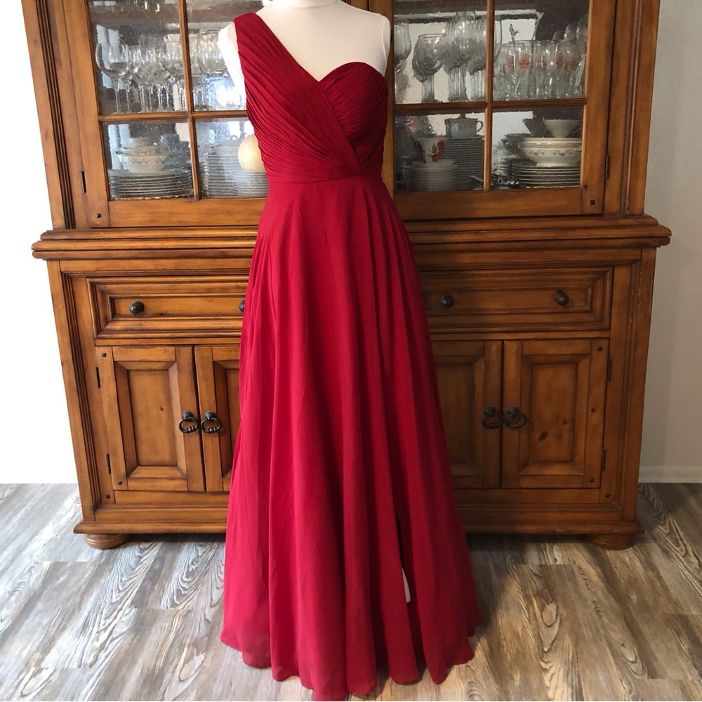 EUC Custom one shoulder gown